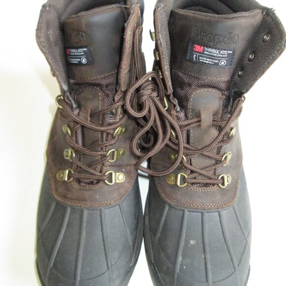 Propet Mens Mid Boot M3789 Brown Size 12 Ankle Boots Waterproof Rubber Toe Lace main image 8